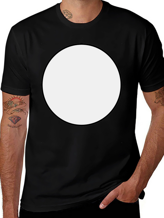 Bold Black T-Shirt with White Circle Design