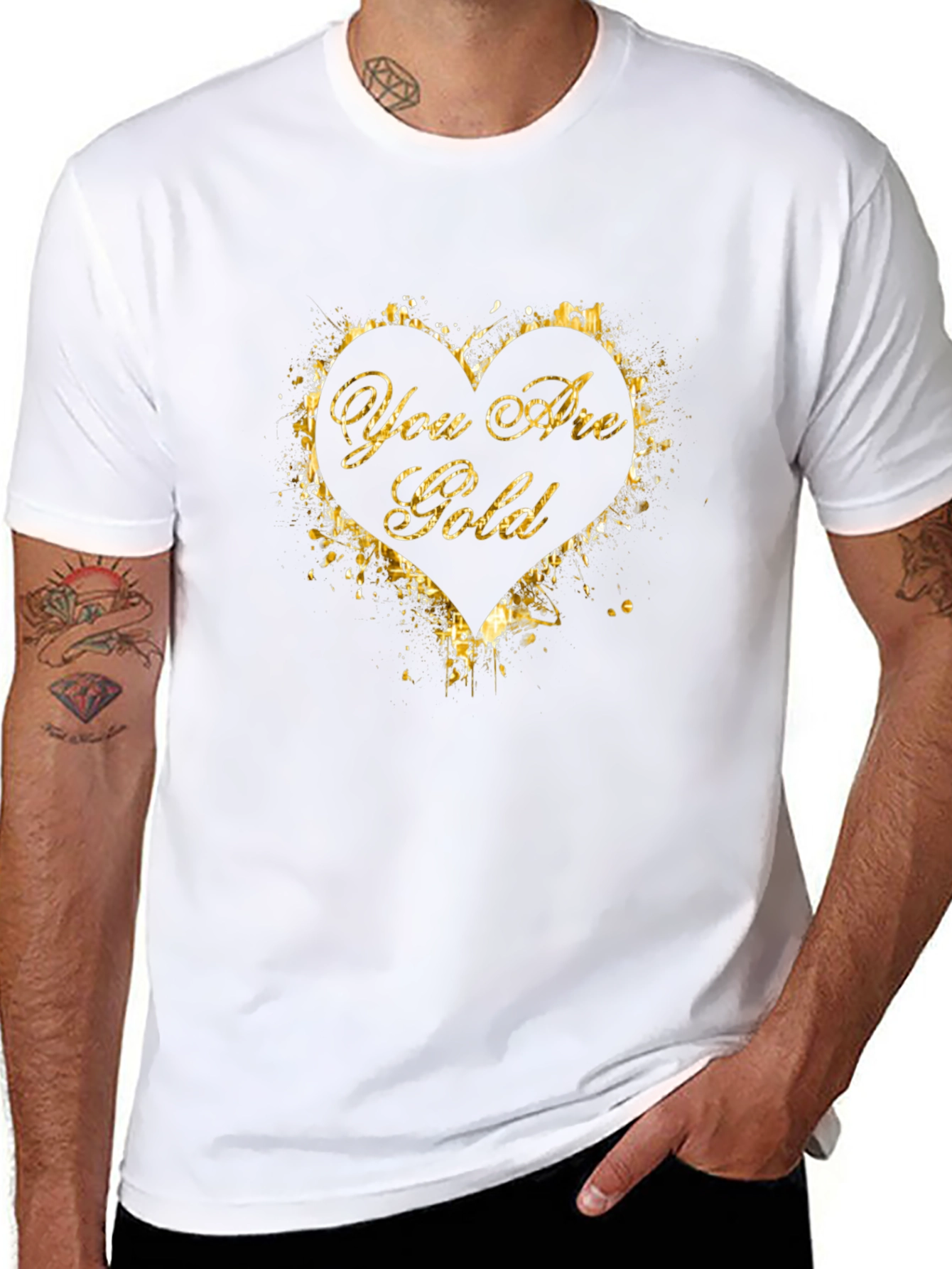 You Are Gold Graphic T-Shirt - Stylish Black Tee