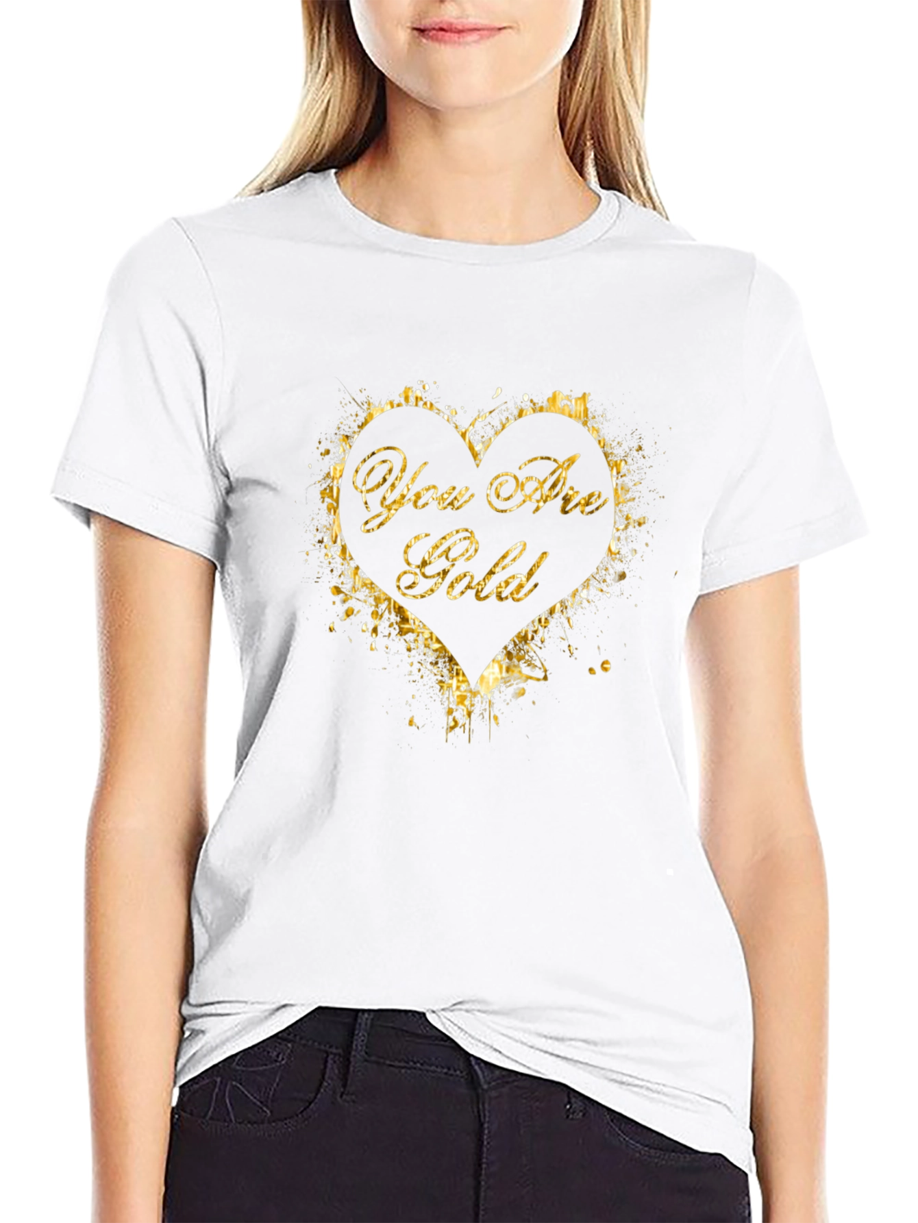 You Are Gold Graphic T-Shirt - Stylish Black Tee