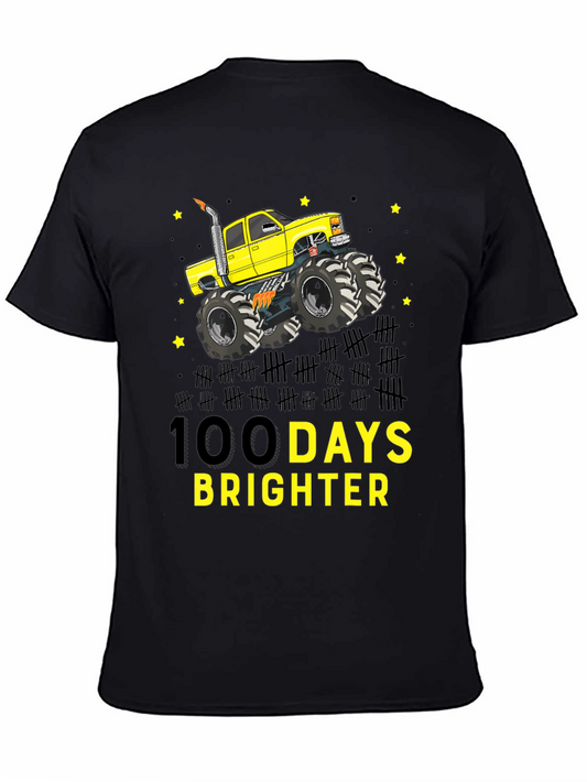 100 Days Brighter Monster Truck T-Shirt