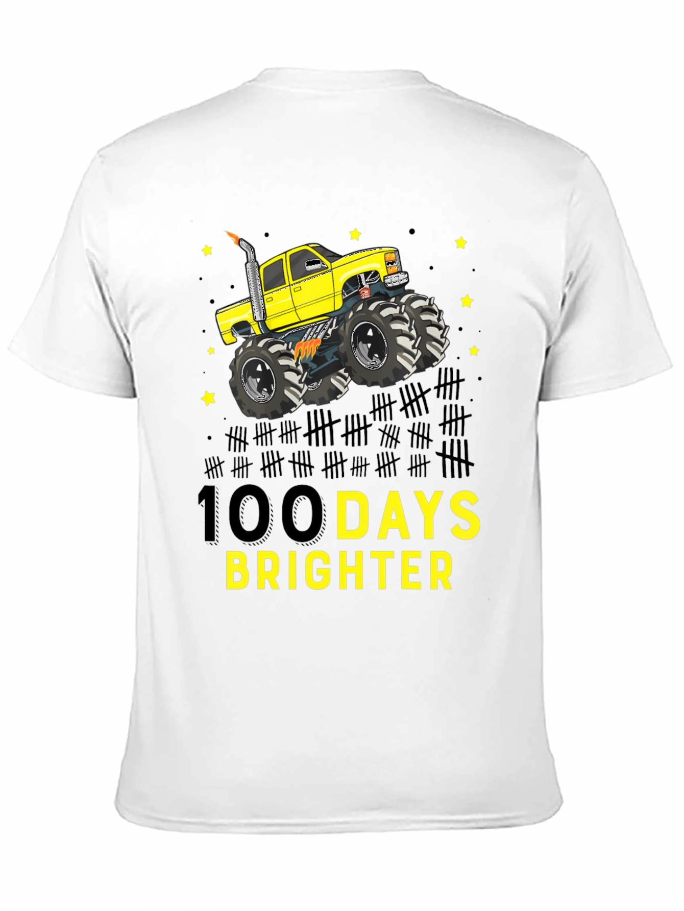 100 Days Brighter Monster Truck T-Shirt