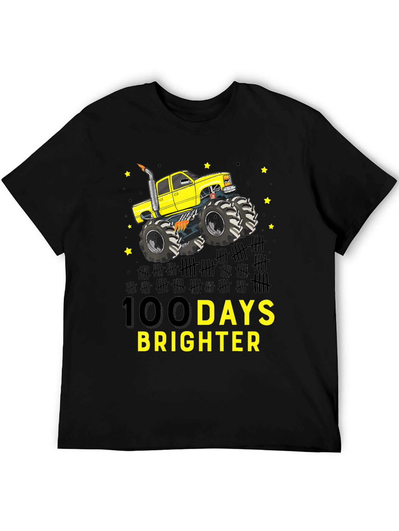 100 Days Brighter Monster Truck T-Shirt