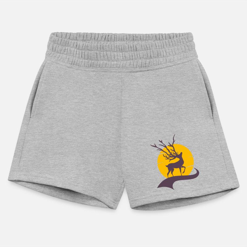 Kids T-Shirt Graceful Stag Yellow Sun Design