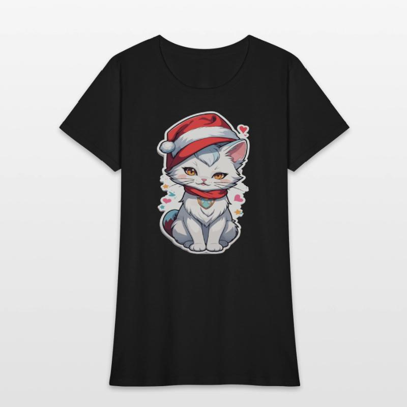 kitten cat christmas tshirt