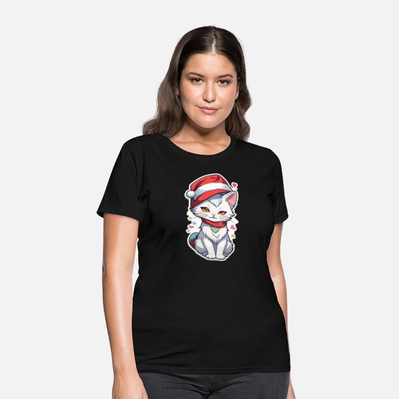 kitten cat christmas tshirt