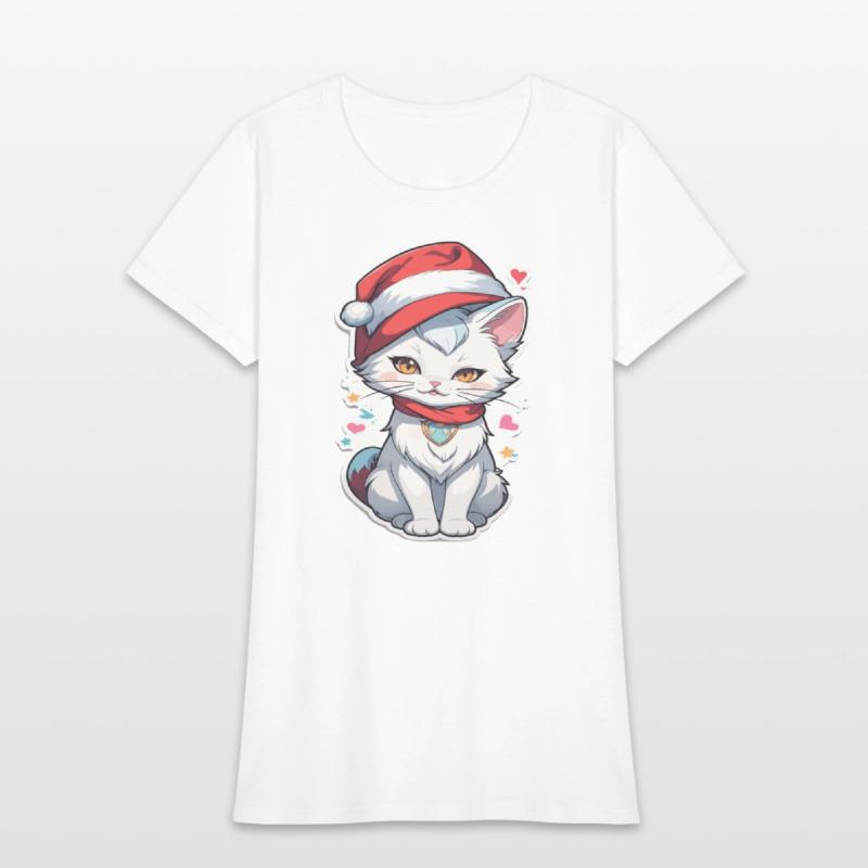 kitten cat christmas tshirt