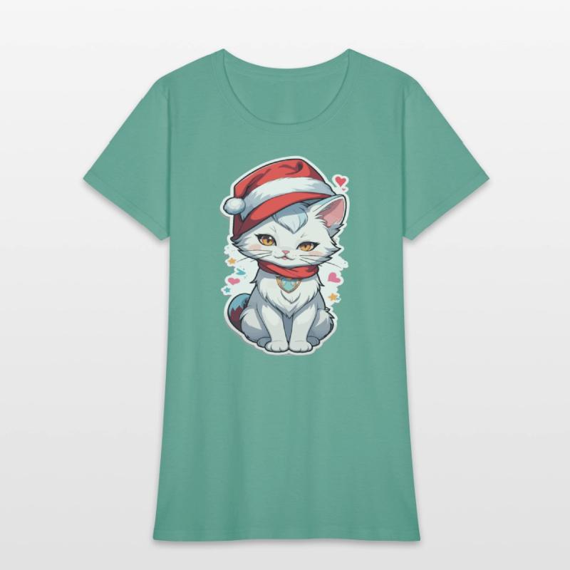 kitten cat christmas tshirt