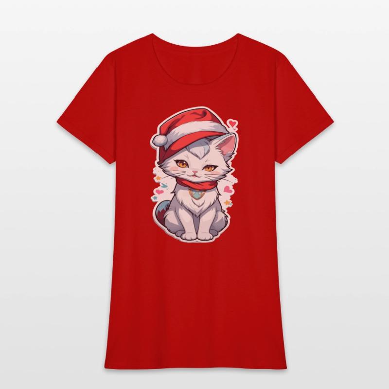 kitten cat christmas tshirt