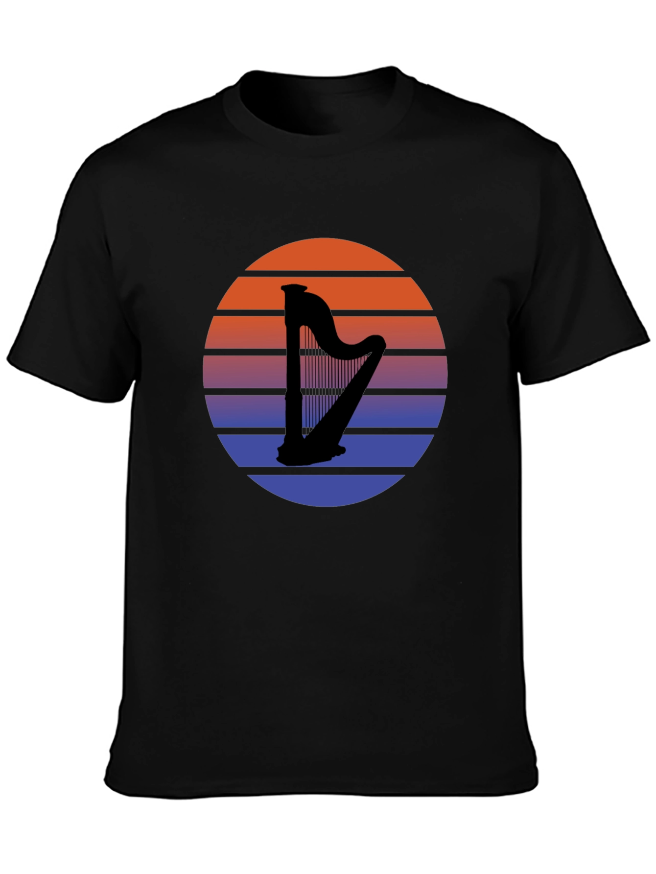 Sunset Harp Graphic Tee - Retro Style