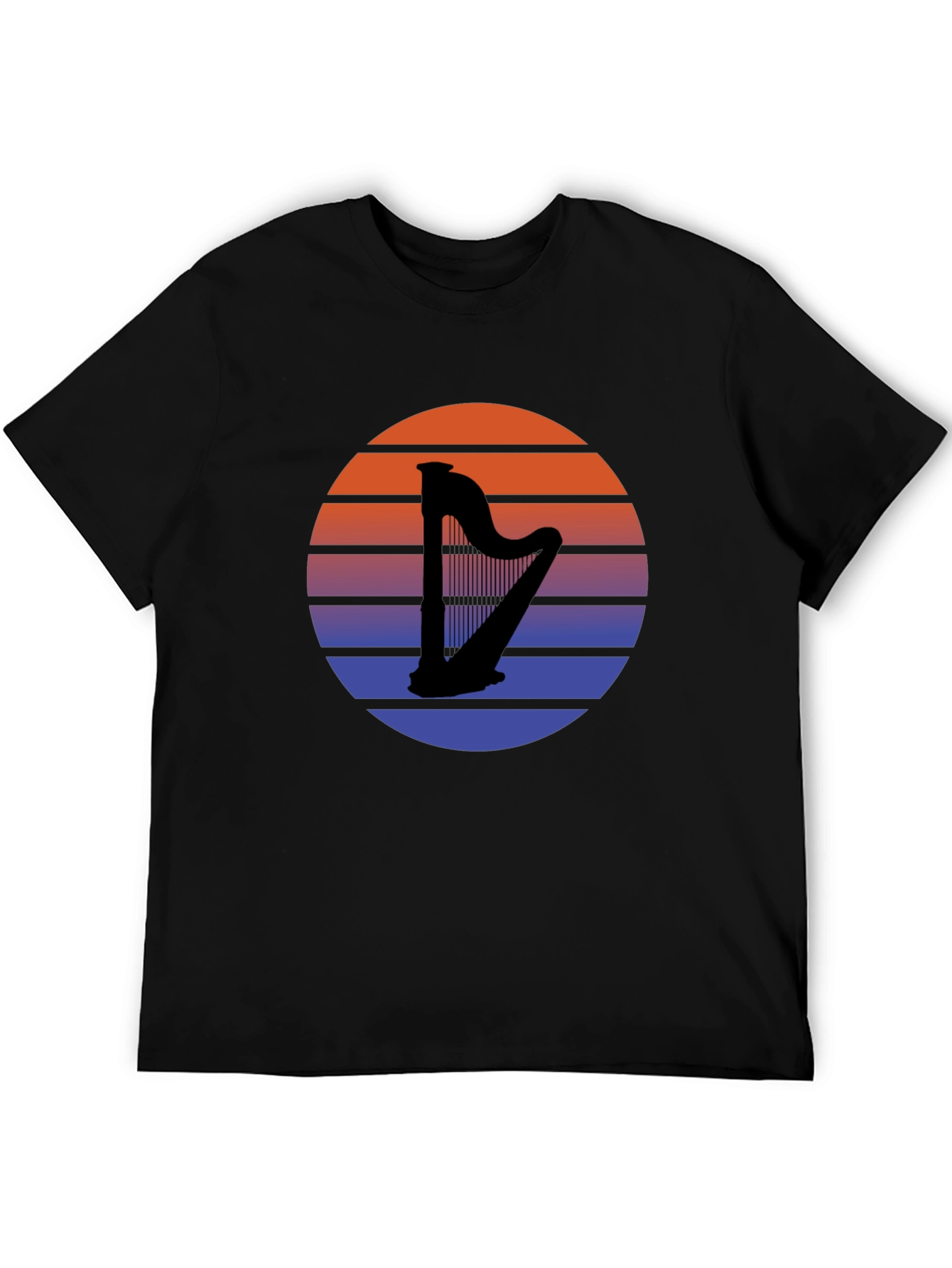 Sunset Harp Graphic Tee - Retro Style