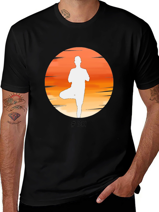 Yoga Pose Silhouette T-Shirt - Stylish Graphic Tee