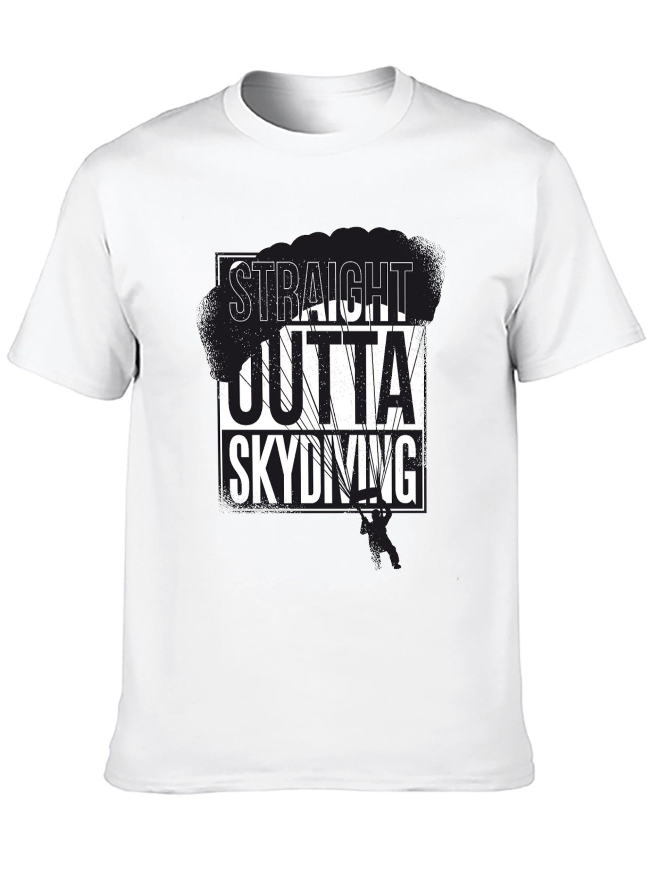 Straight Outta Skydiving Black Graphic Tee