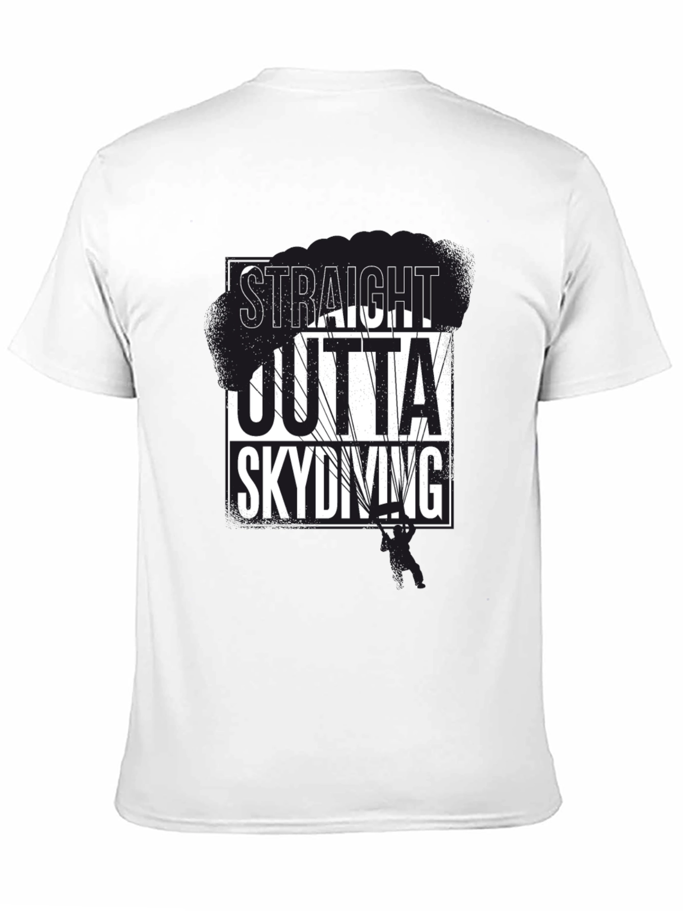 Straight Outta Skydiving Black Graphic Tee