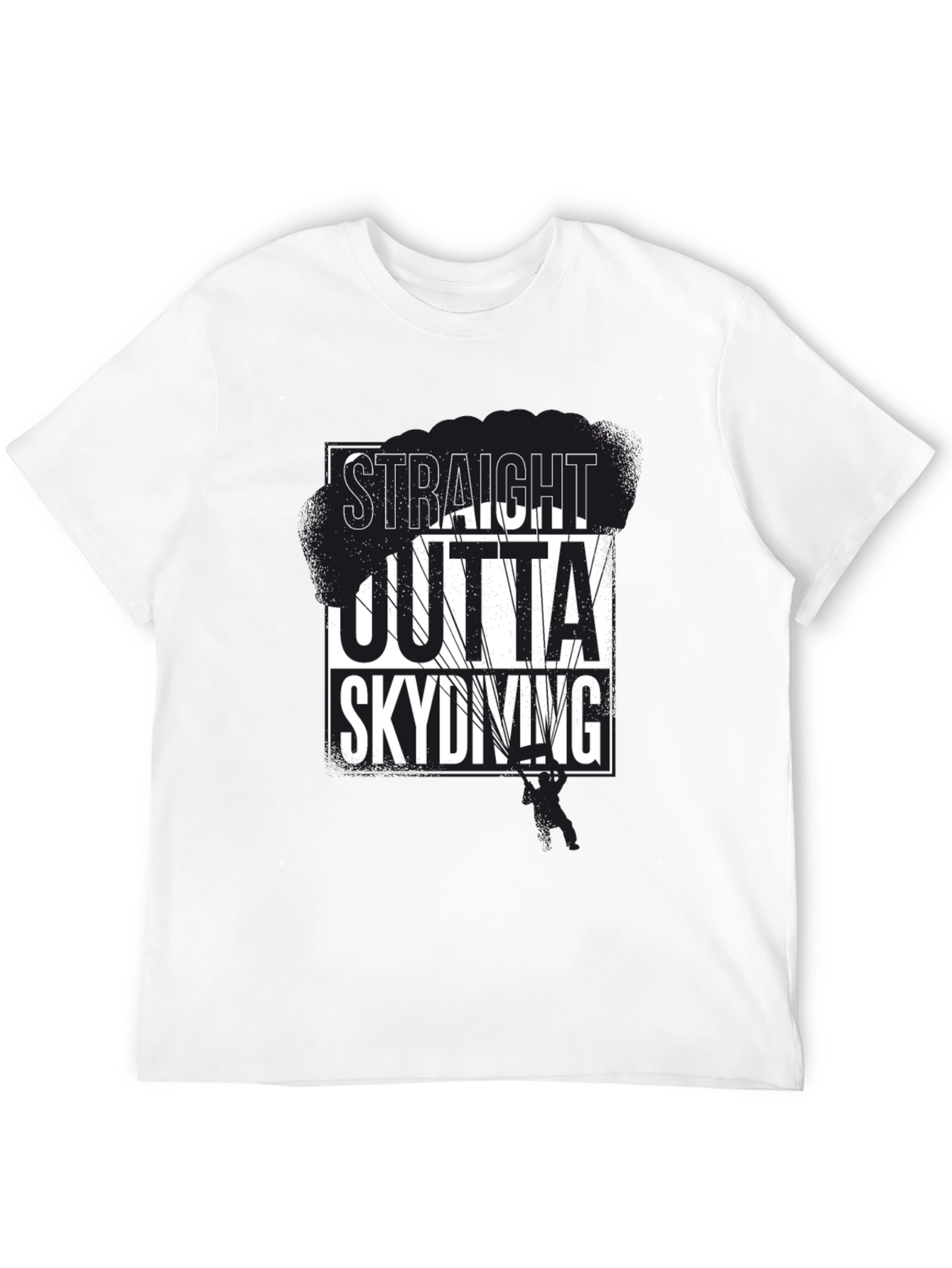 Straight Outta Skydiving Black Graphic Tee