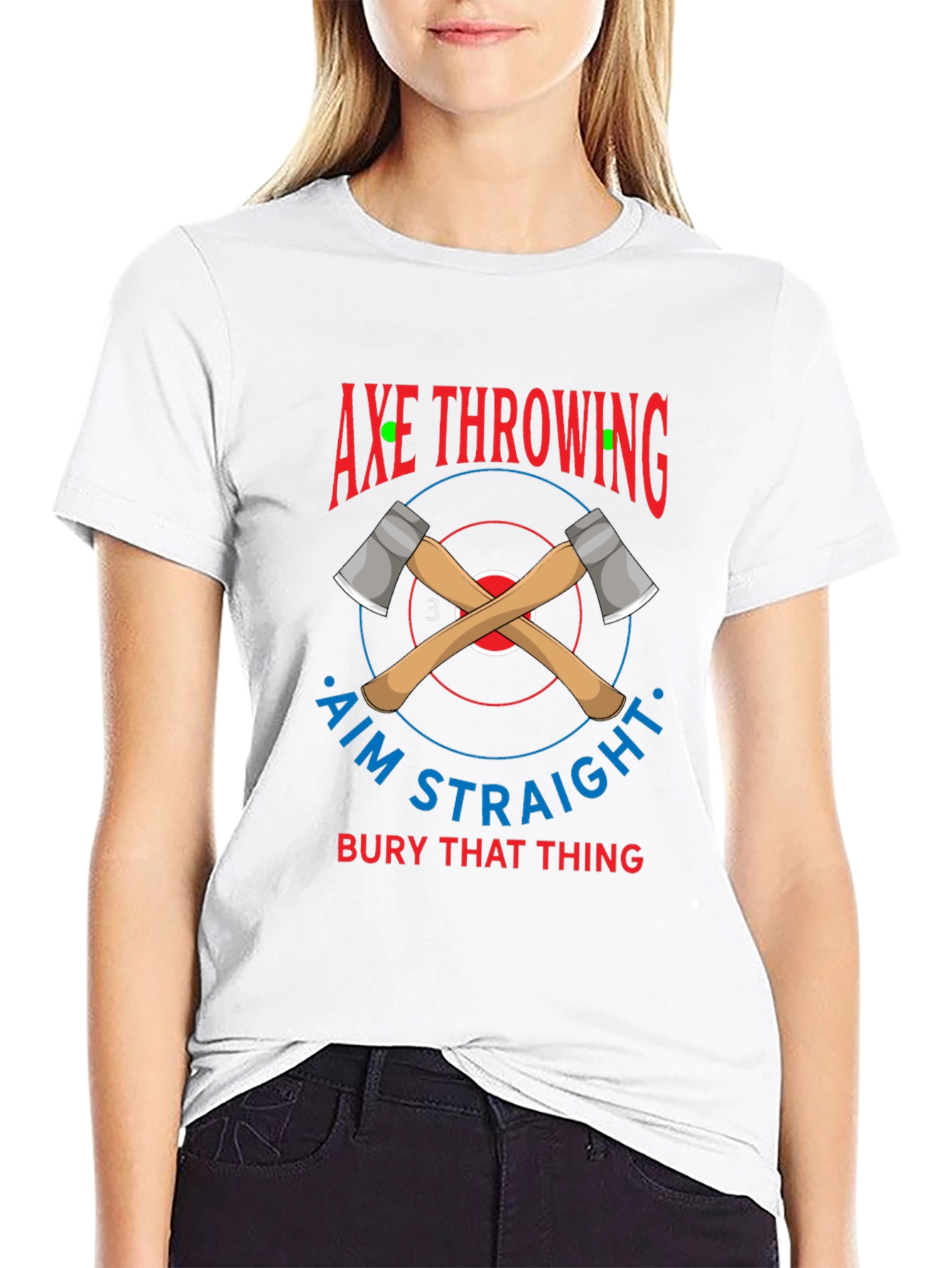 Axe Throwing T-Shirt Aim Straight