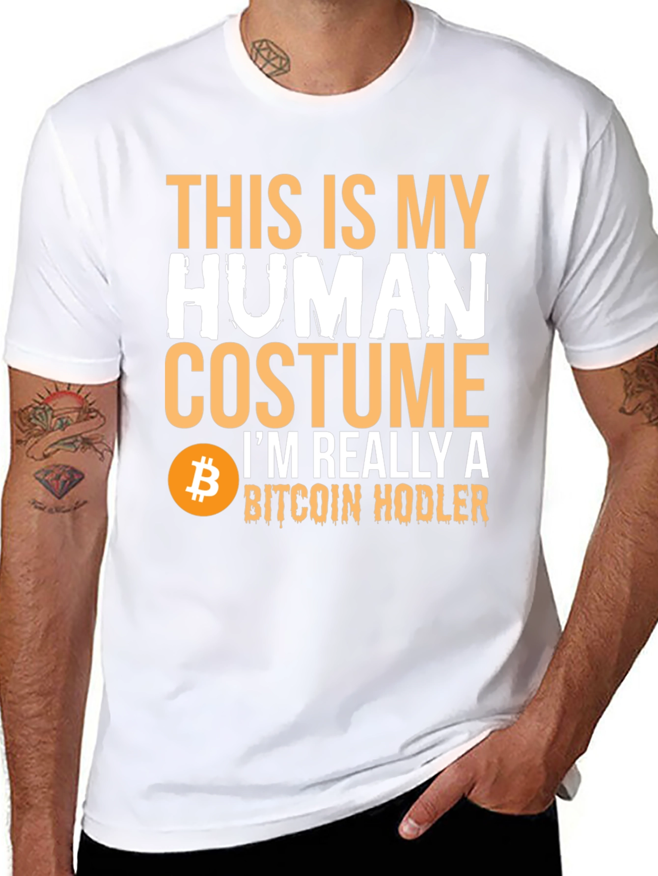 Bitcoin Hodler Human Costume Graphic Tee