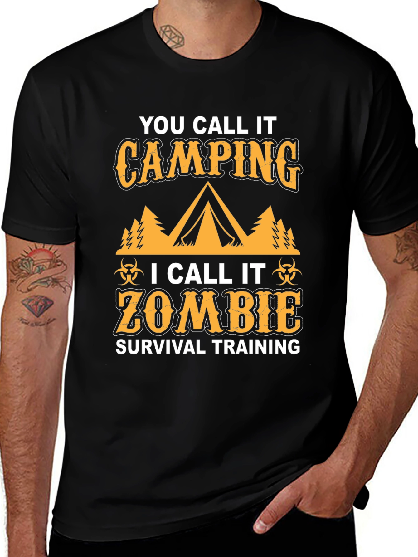 Zombie Survival Training Camping Graphic T-Shirt