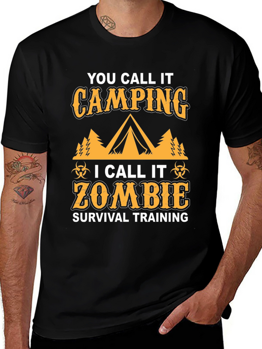 Zombie Survival Training Camping Graphic T-Shirt