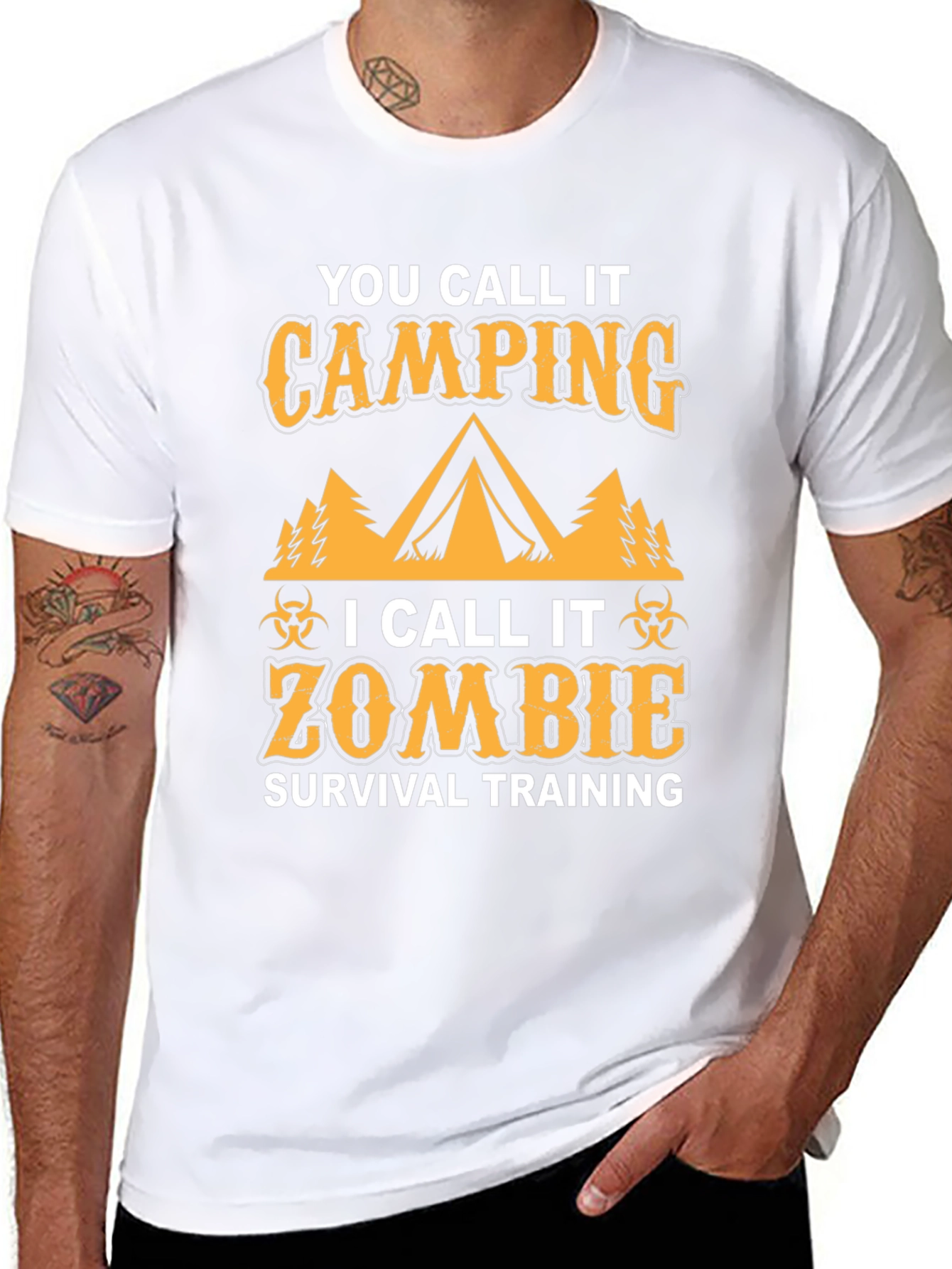 Zombie Survival Training Camping Graphic T-Shirt