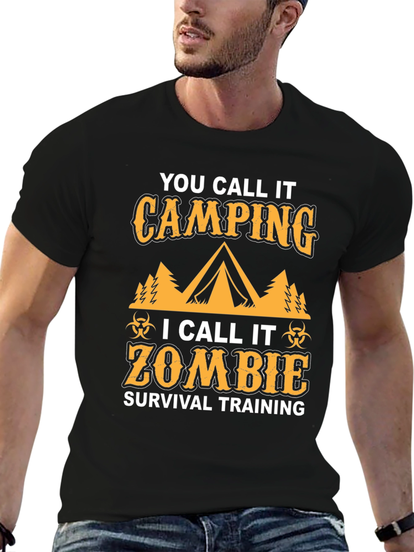 Zombie Survival Training Camping Graphic T-Shirt