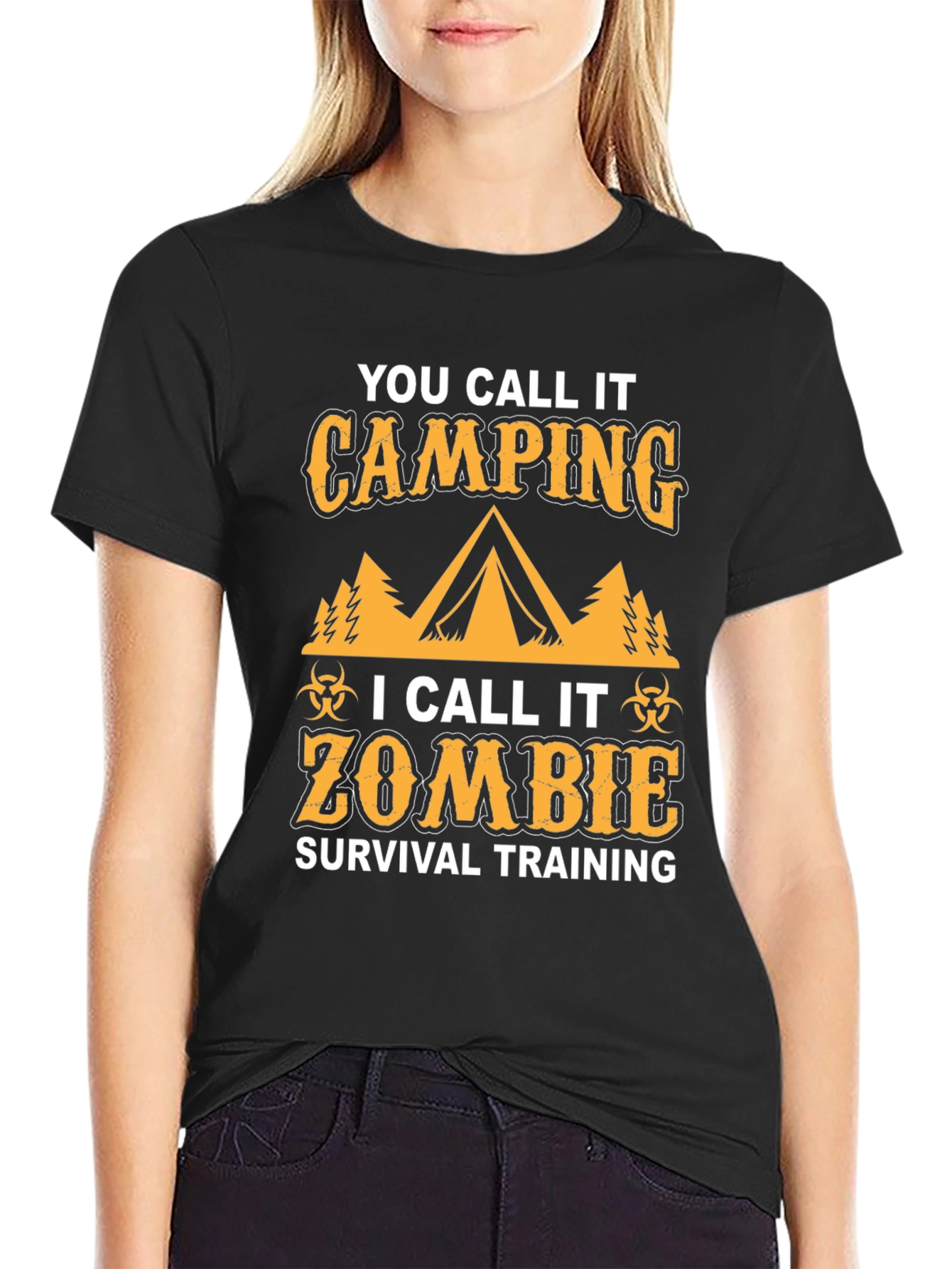 Zombie Survival Training Camping Graphic T-Shirt