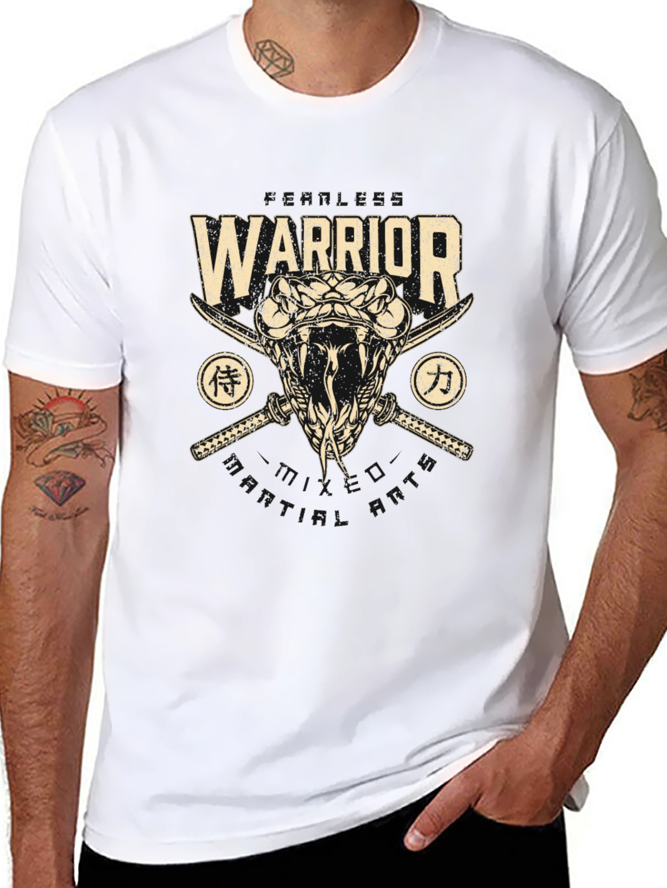 Warrior Snake Swords Graphic Tee