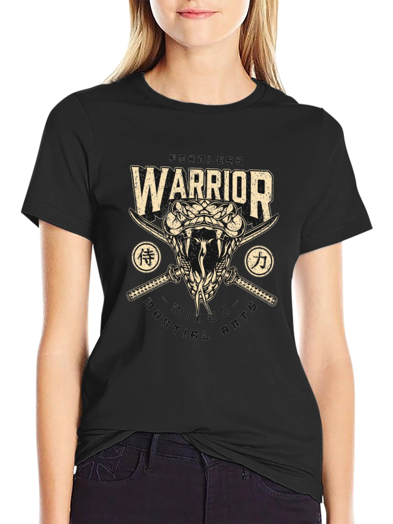 Warrior Snake Swords Graphic Tee