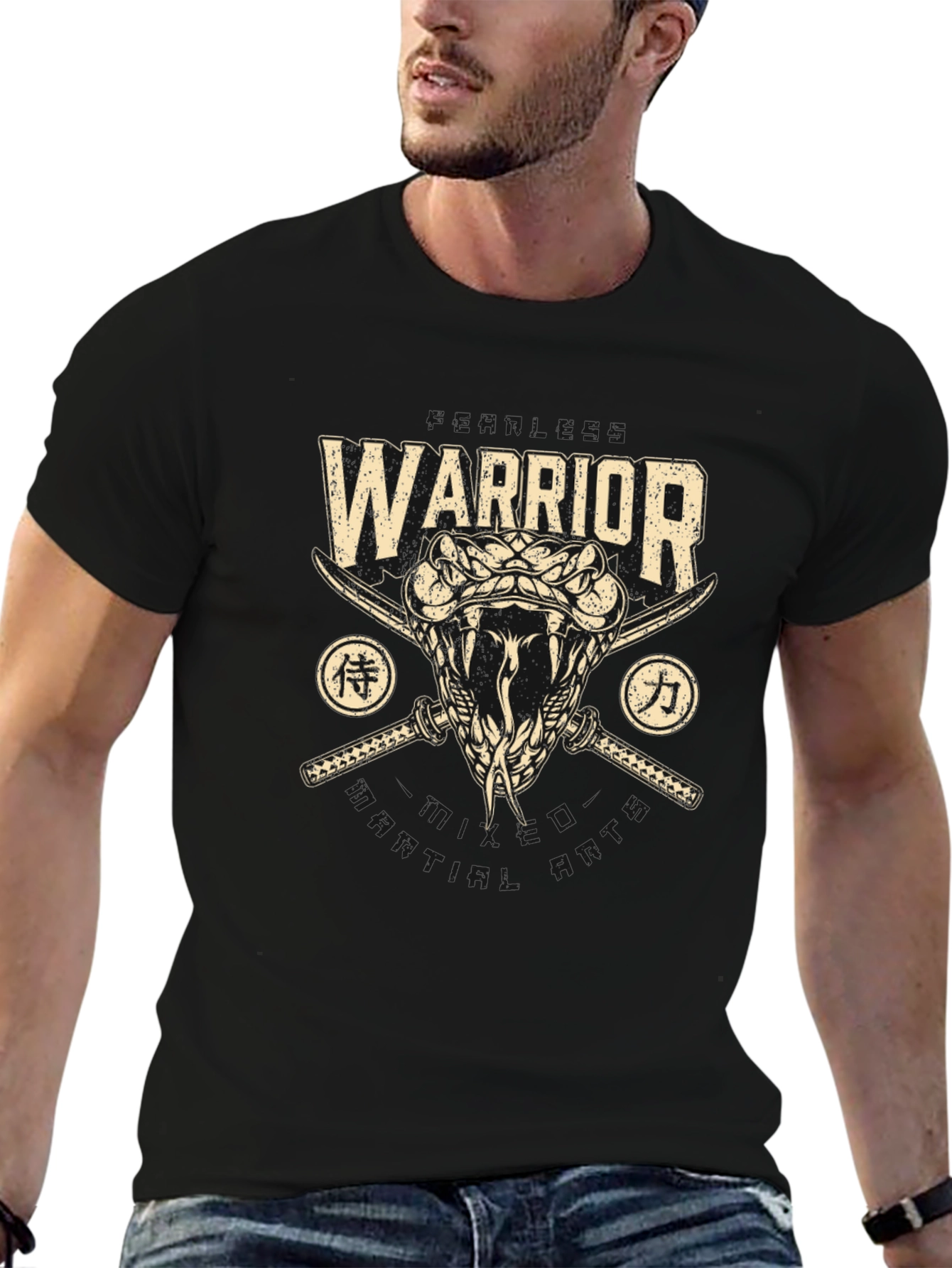 Warrior Snake Swords Graphic Tee