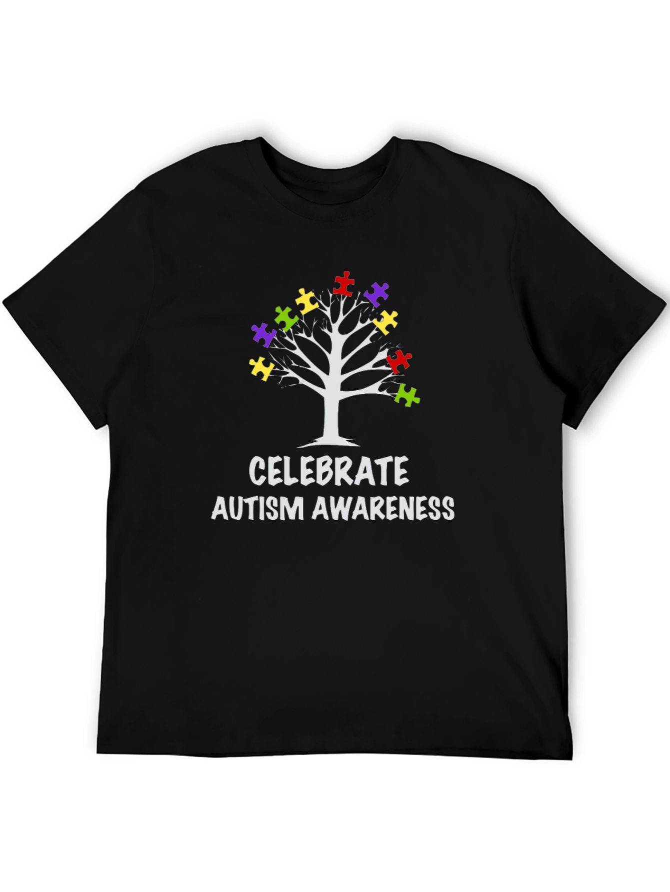 Autism Awareness Puzzle Tree Graphic Tee