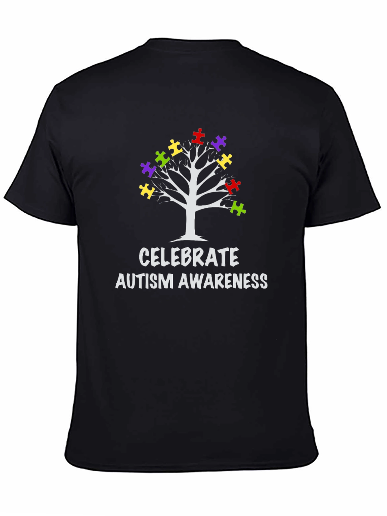 Autism Awareness Puzzle Tree Graphic Tee