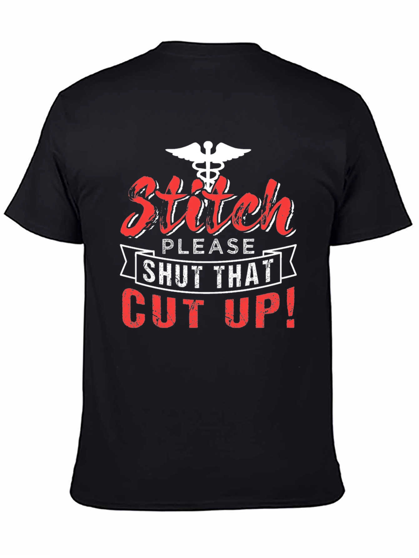 Stitch Please Shut That Cut Up! Black T-Shirt