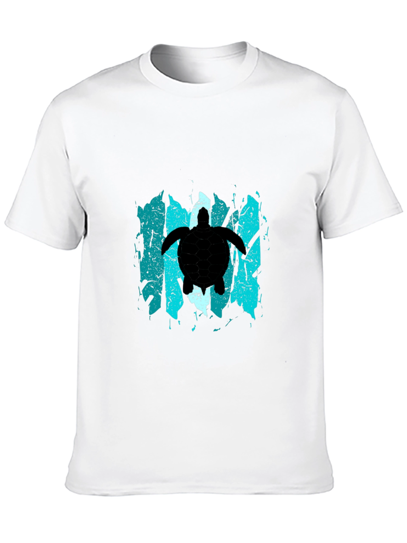 Turtle Graphic T-Shirt - Black Distressed Design