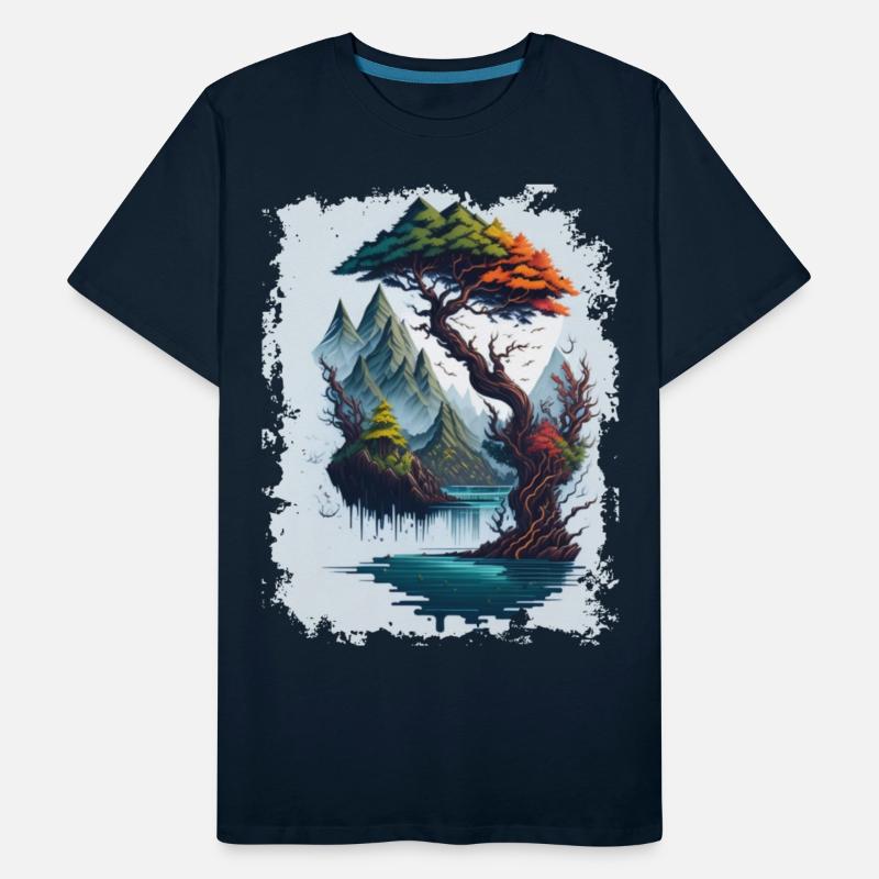 Landscape Mountains Tree Surreal