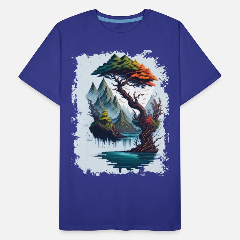 Landscape Mountains Tree Surreal