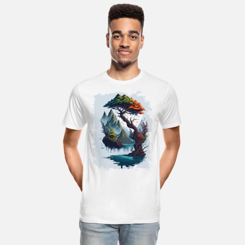 Landscape Mountains Tree Surreal