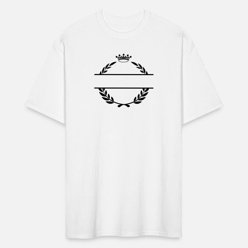 Laurel wreath name banner with crown