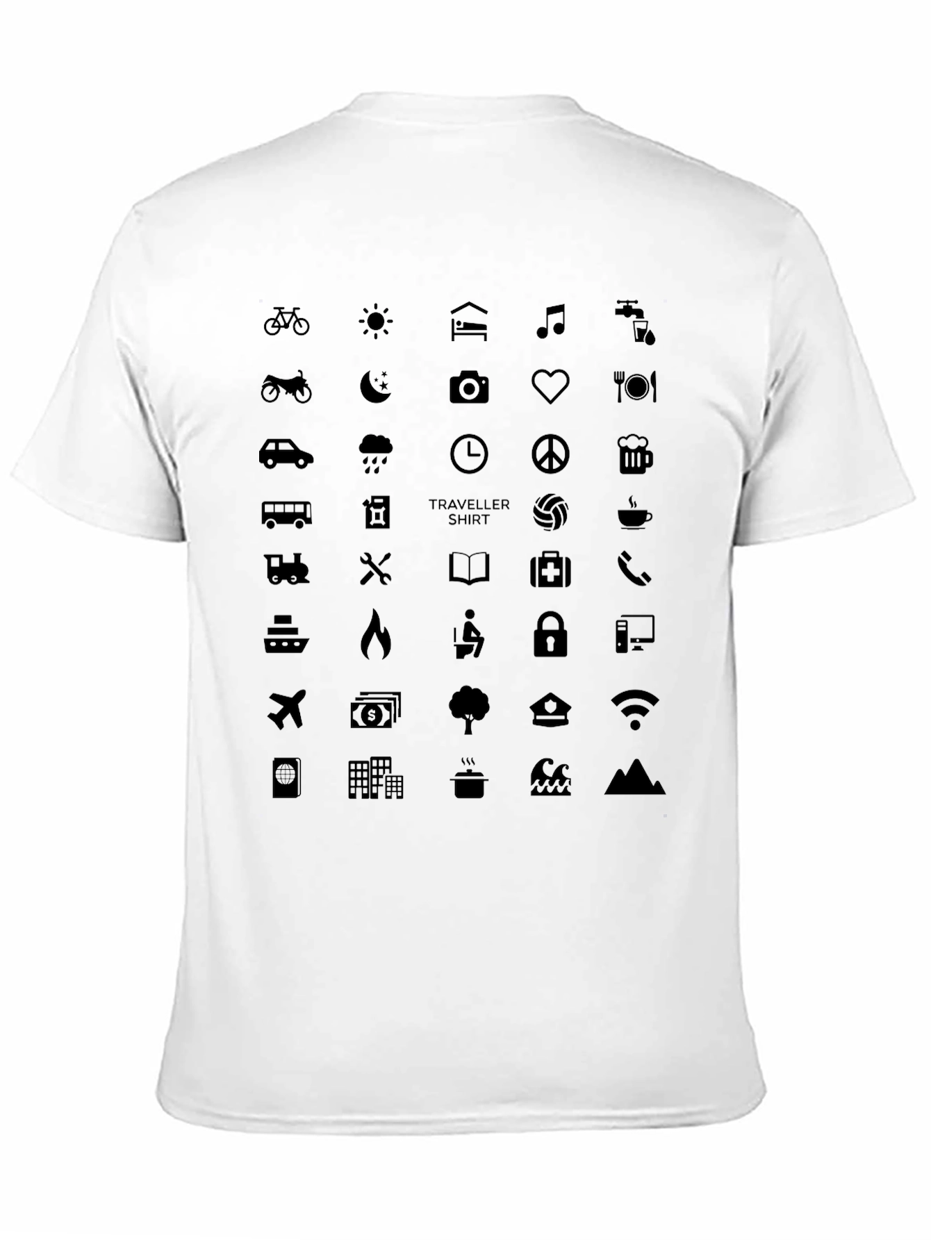 Traveler Icon Tee - Black Crew Neck T-Shirt