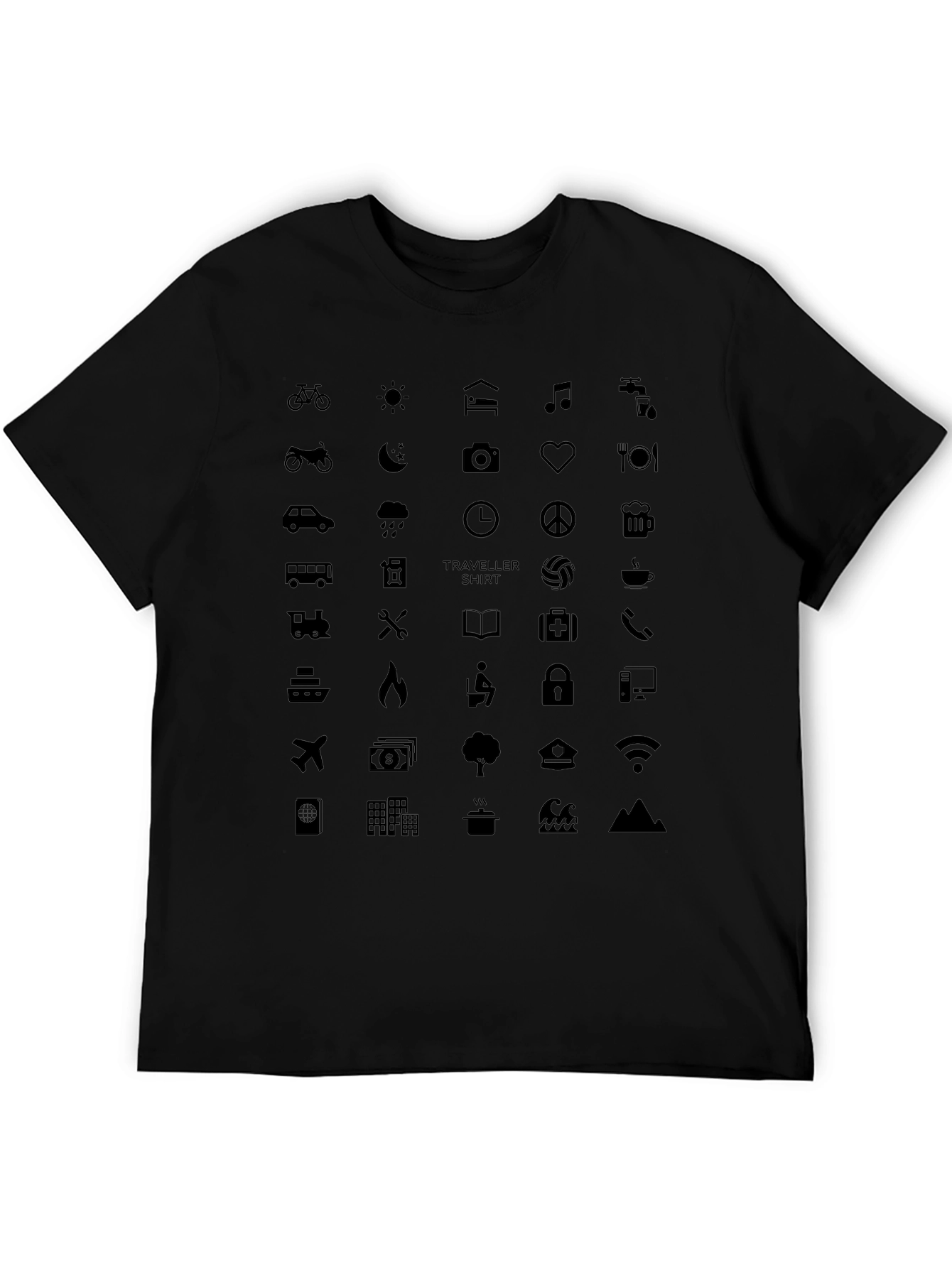 Traveler Icon Tee - Black Crew Neck T-Shirt
