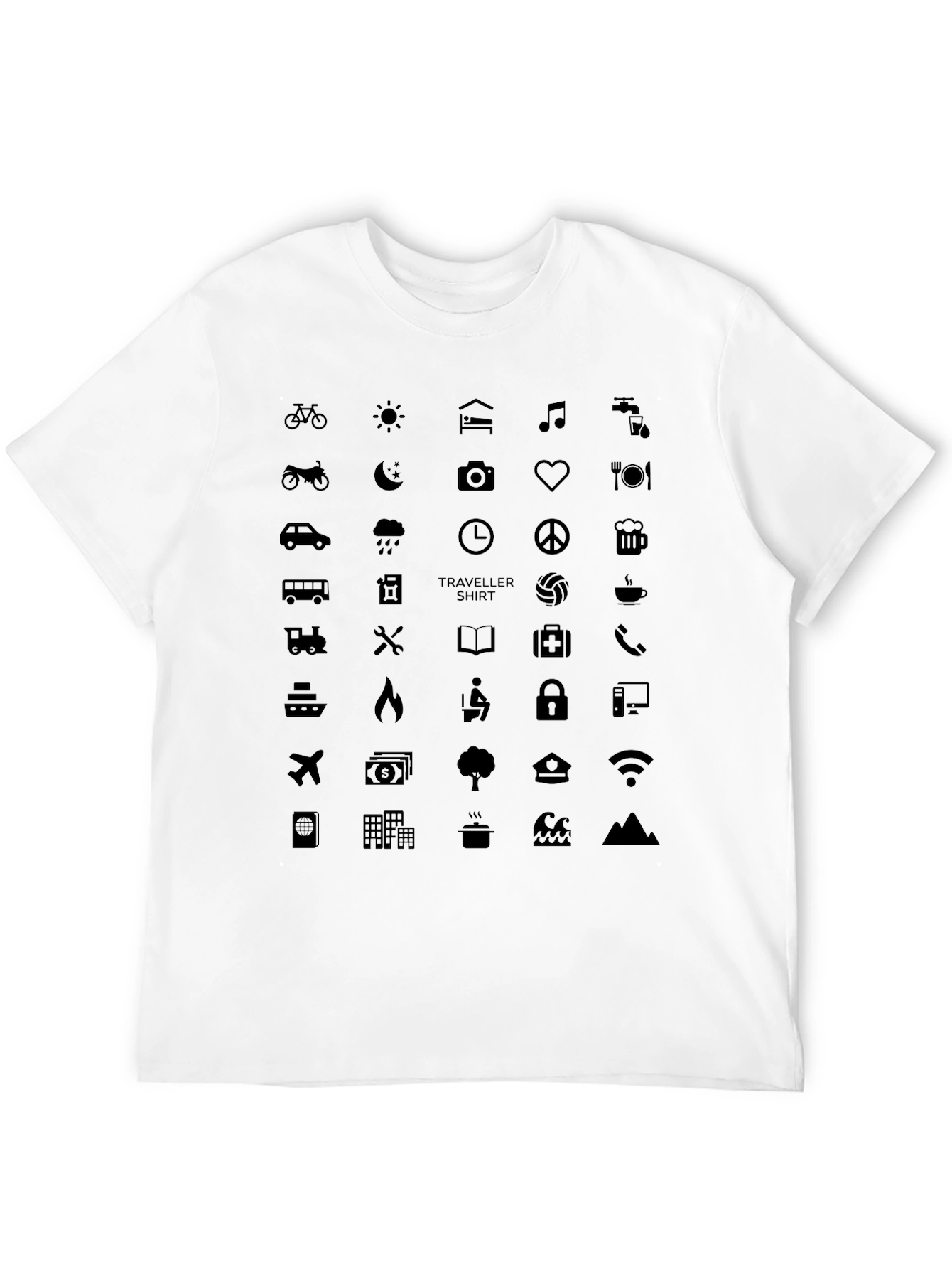 Traveler Icon Tee - Black Crew Neck T-Shirt