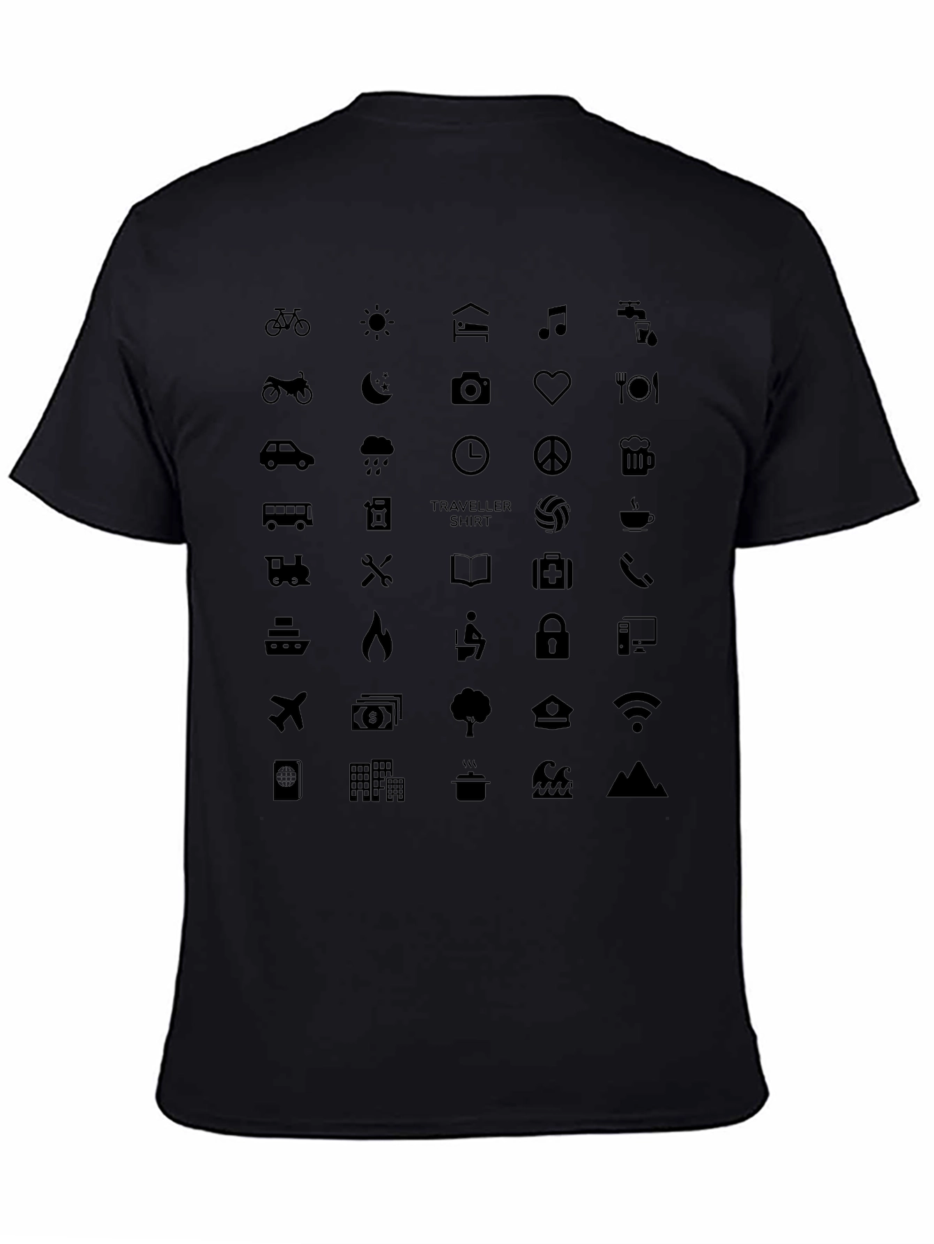 Traveler Icon Tee - Black Crew Neck T-Shirt