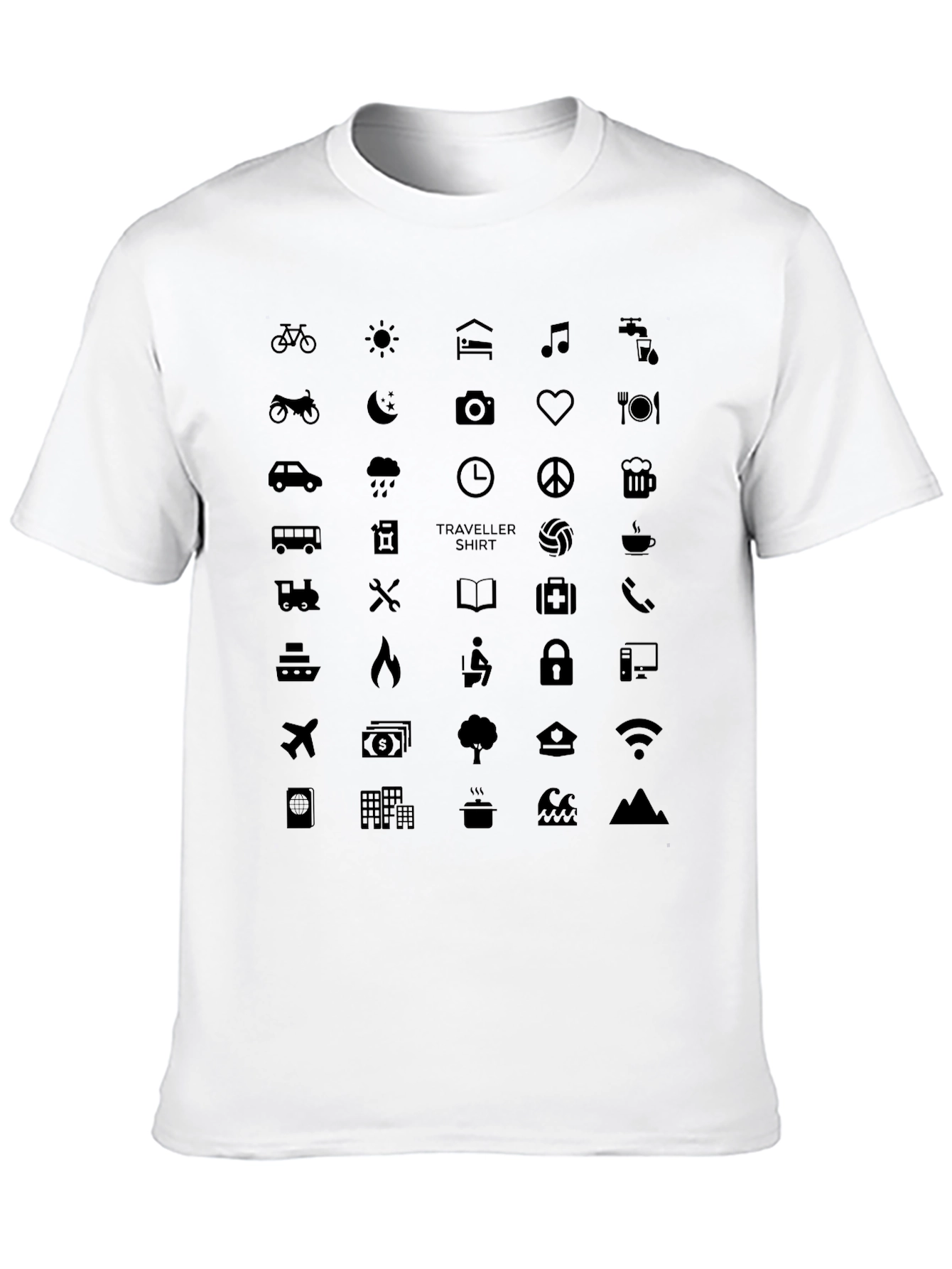Traveler Icon Tee - Black Crew Neck T-Shirt