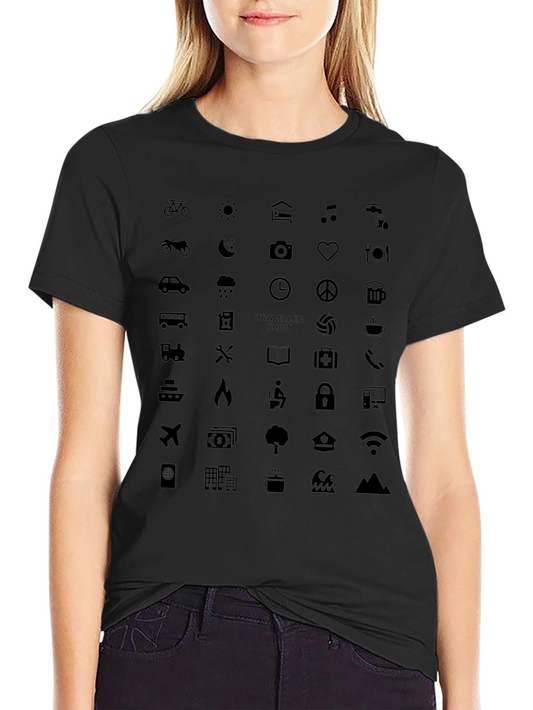 Traveler Icon Tee - Black Crew Neck T-Shirt
