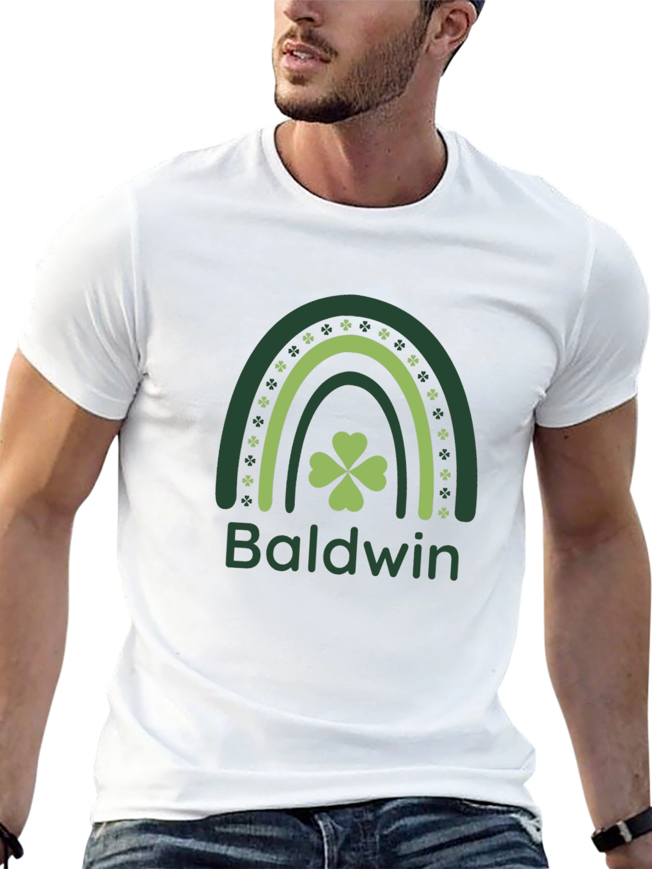 Baldwin St. Patricks Day Rainbow Clover T-Shirt