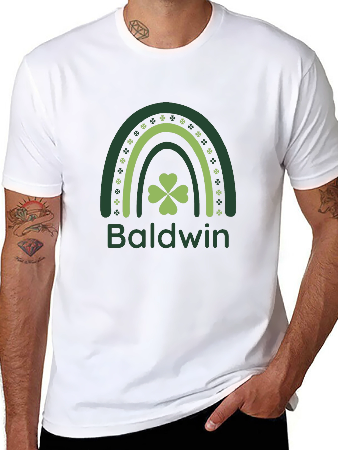 Baldwin St. Patricks Day Rainbow Clover T-Shirt