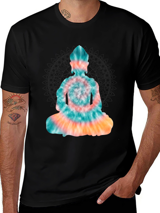 Tie Dye Buddha Graphic Tee - Black