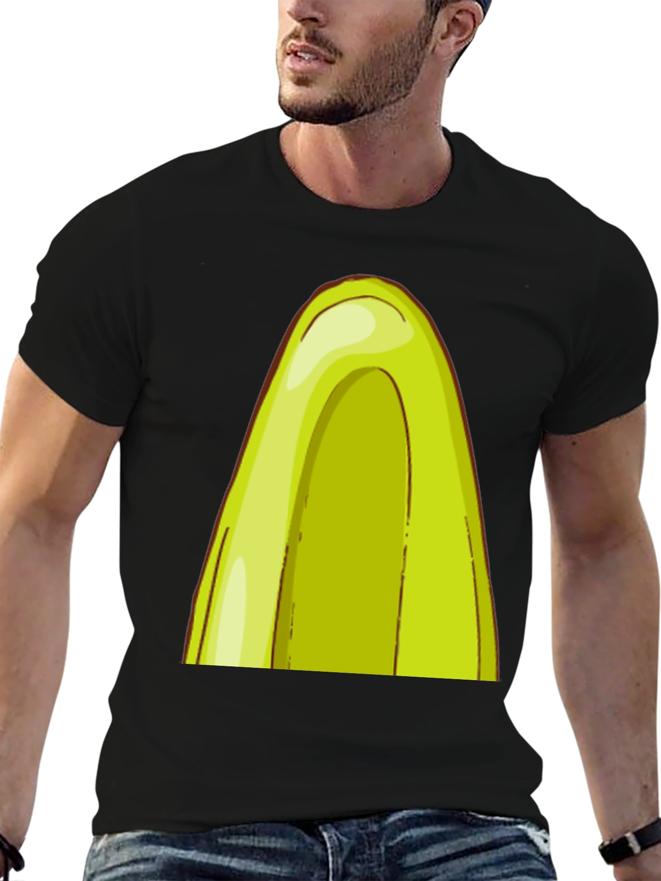 Avocado Slice Graphic Black T-Shirt