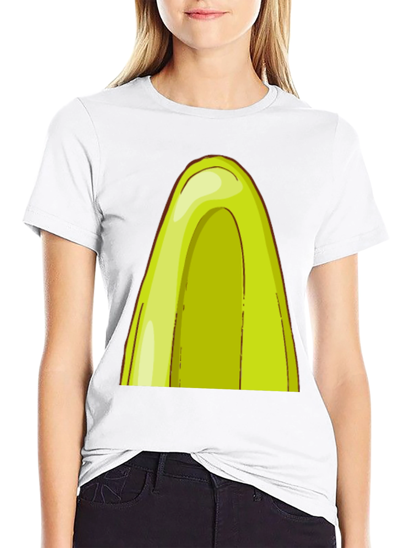 Avocado Slice Graphic Black T-Shirt