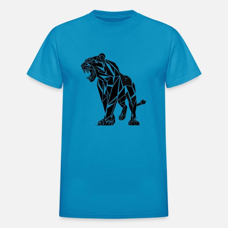 Lion Geometric Black and White Illustration of a T