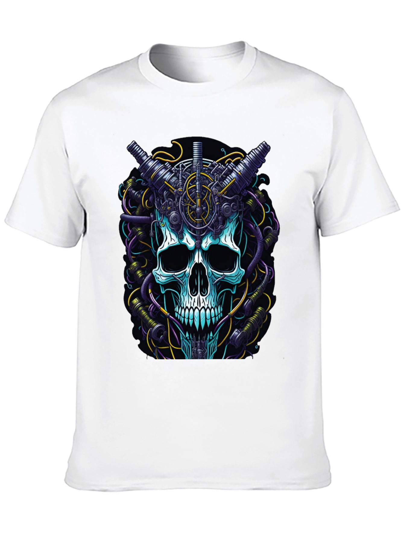 Steampunk Skull Graphic T-Shirt - Mens Black Tee