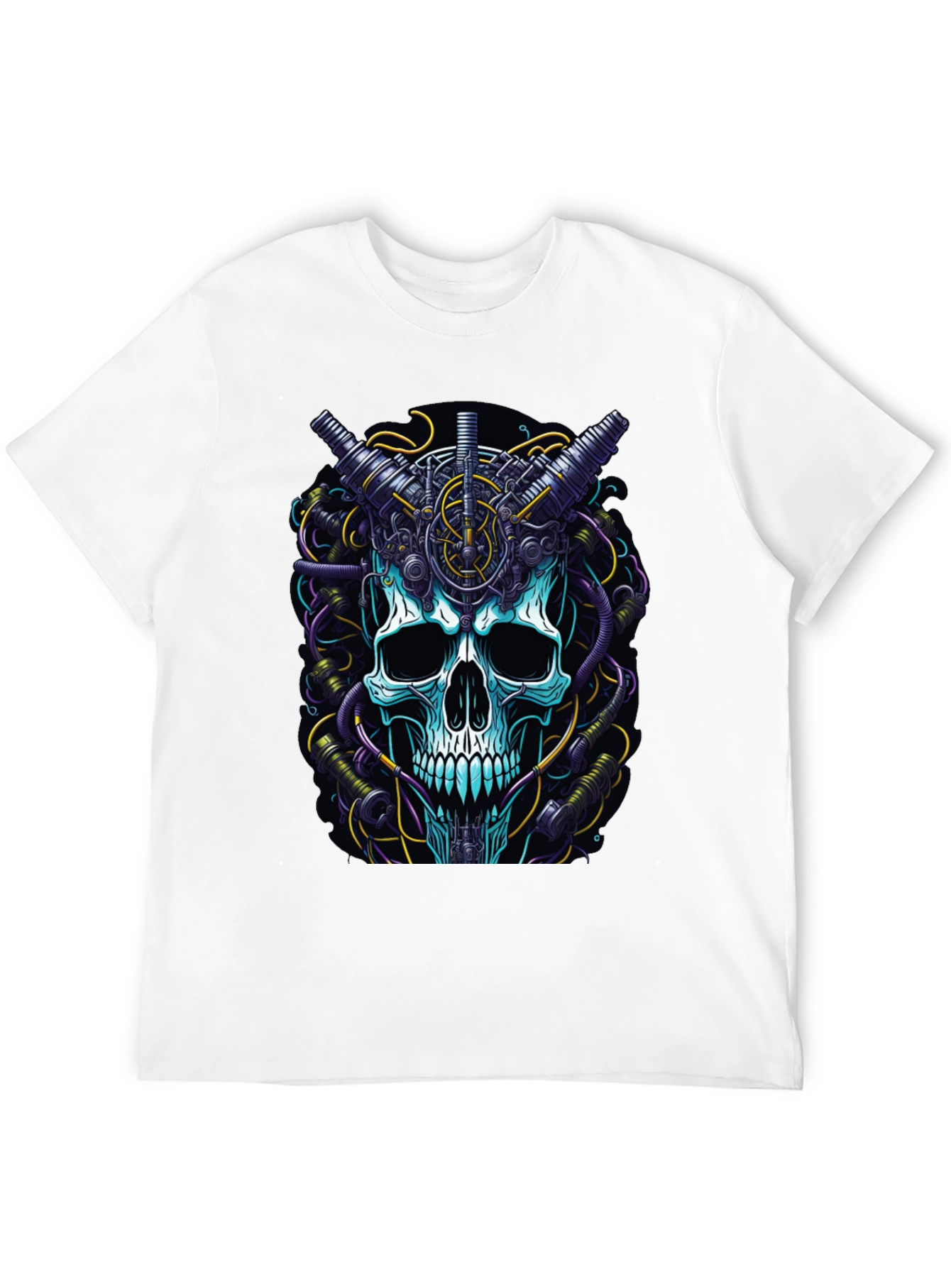 Steampunk Skull Graphic T-Shirt - Mens Black Tee